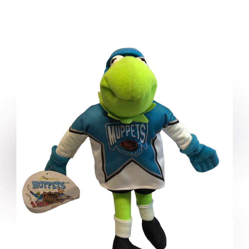 Vintage 1995 Hockey Kermit Muppets with Skates and Helmet McDonalds